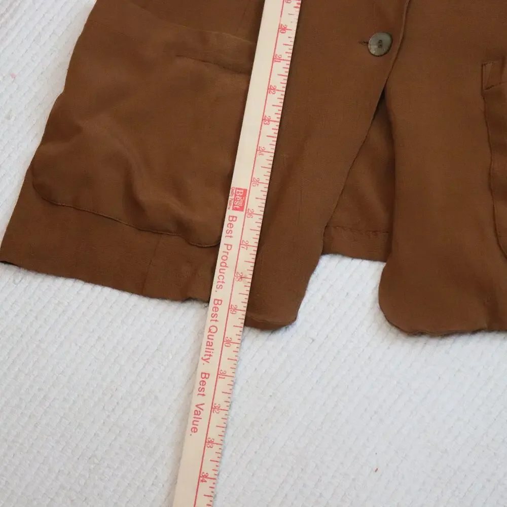 Vintage Carole Little Button Front Jacket Size‎ 12 Rust Brown, Oversized Pockets